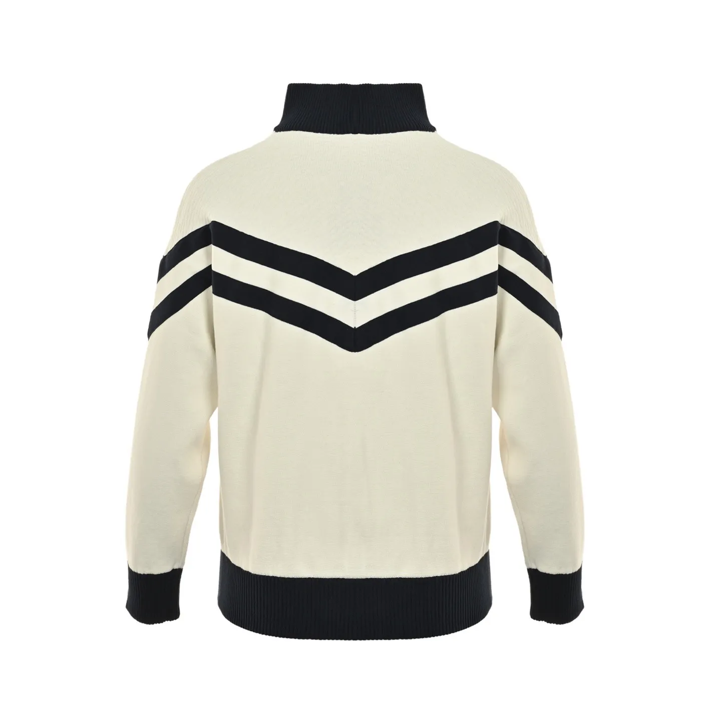 Louis Vuitton/Louis Vuitton 24Fw stand collar striped contrast zipper knitted jacket